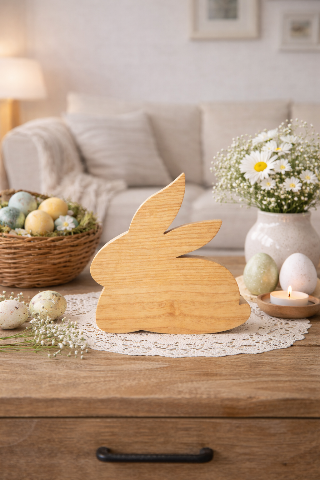 Osterhase aus Eschenholz