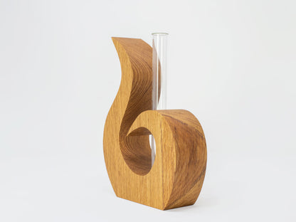 Holzdeko Vase mit Reagenzglas